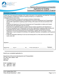 Application for Funding Community Engagement Support Program - Nunavut, Canada, Page 4