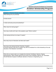 Aviation Scholarship Program Application - Nunavut, Canada, Page 2