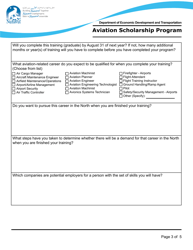 Aviation Scholarship Program Application - Nunavut, Canada, Page 3