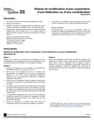 Instruction pour Forme 6, F-CO06 Statuts De Modification D'une Cooperative, D'une Federation Ou D'une Confederation - Quebec, Canada (French)