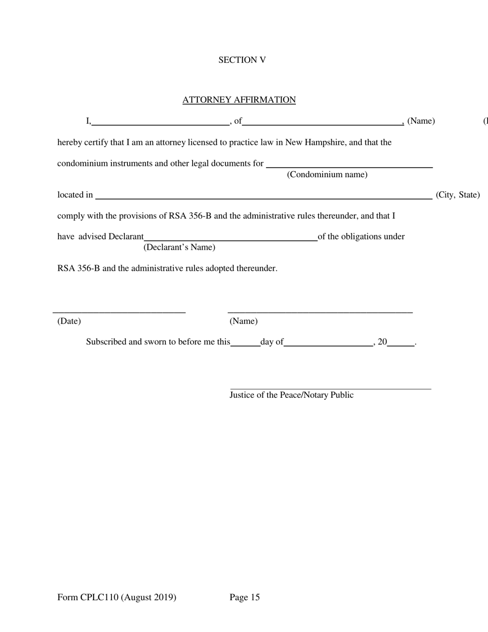 Form CPLC110 Abbreviated Application for Registration - New Hampshire, Page 15