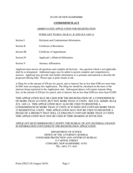 Form CPLC110 Abbreviated Application for Registration - New Hampshire