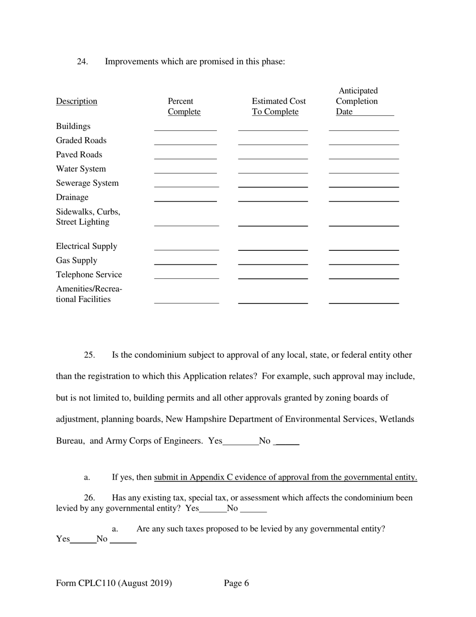 Form CPLC110 Abbreviated Application for Registration - New Hampshire, Page 6