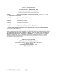 Form CPLS122 Application for 10 Residential Unit Exemption - New Hampshire