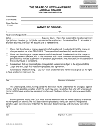 Document preview: Form NHJB-2044-SE Waiver of Counsel - New Hampshire