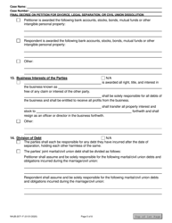 Form NHJB-2071-F Final Decree on Petition for Divorce, Legal Separation, or Civil Union Dissolution - New Hampshire, Page 5