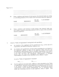Application for Sports Wagering License by Owner or Lessee of a Former Racetrack - New Jersey, Page 3
