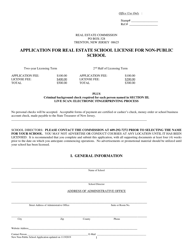 &quot;Application for Realestate School License for Non-public School&quot; - New Jersey