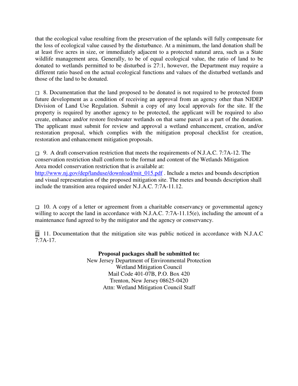 Land Donation Proposal Checklist for Completeness - New Jersey, Page 3
