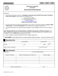 Form 12478 &quot;Sound Recording Request&quot; - New Jersey