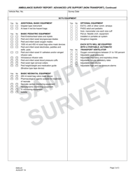 Form EMS-20 Ambulance Survey Report: Advanced Life Support (Non-transport) - New Jersey, Page 3