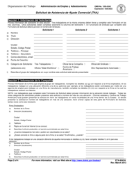 Formulario ETA-9042A Solicitud De Asistencia De Ajuste Comercial (Taa) (Spanish), Page 2