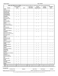 Formulario De Administracion De Vacunas Vfc De Nuevo Mexico - New Mexico (Spanish), Page 2