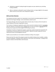 Transition to Employment Application - New Mexico, Page 4