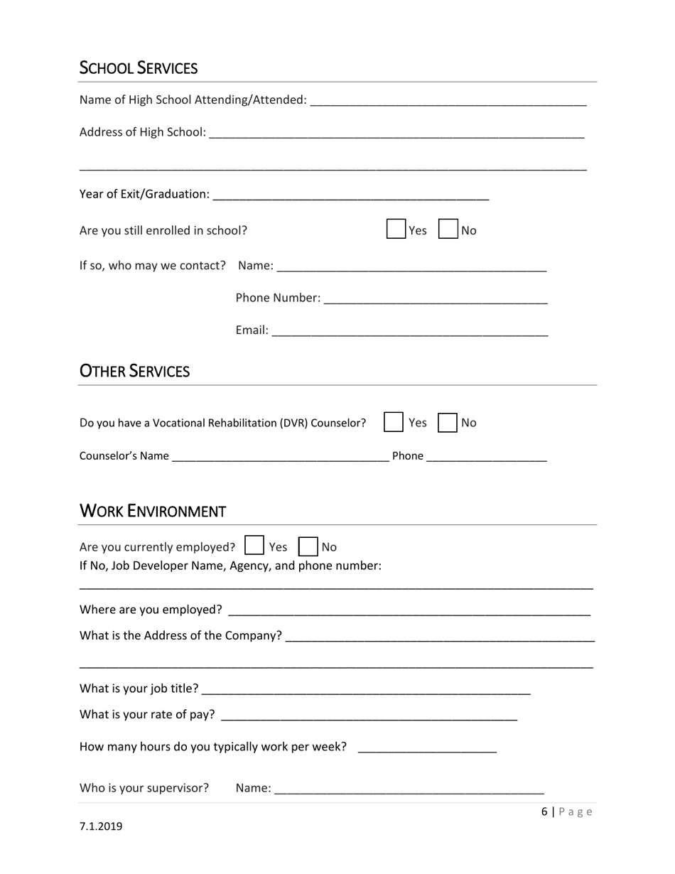 Transition to Employment Application - New Mexico, Page 6