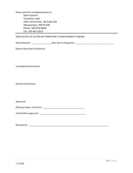 Transition to Employment Application - New Mexico, Page 8