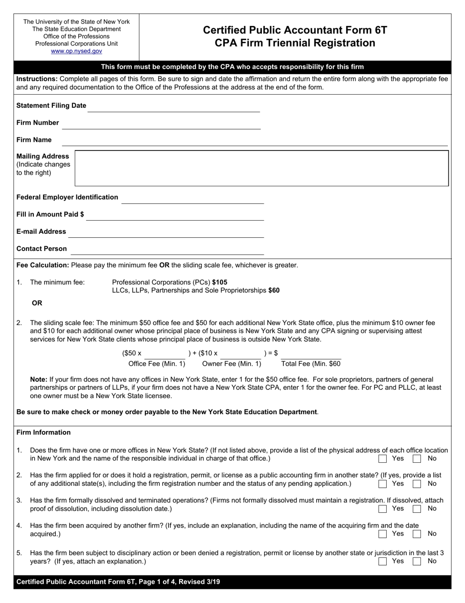 Certified Public Accountant Form 6T Fill Out, Sign Online and