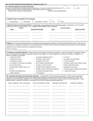 Pesticide Business Registration Application - New York, Page 2