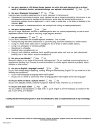 Form ES102 Career Center Supplemental Questionnaire Additional Information &amp; Program Eligibility - New York, Page 2