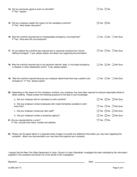 Form LS680 Mandatory Overtime for Nurses Complaint Form - New York, Page 2