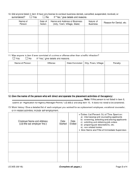 Form LS355 Application for Employment Agency License - New York, Page 2