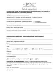 Document preview: Formulario LS11S Carta De Representacion - New York (Spanish)