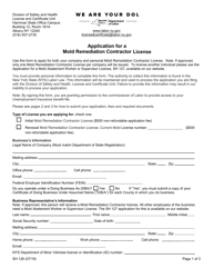 Document preview: Form SH126 Application for a Mold Remediation Contractor License - New York