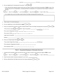 Form NYS100 &quot;New York State Employer Registration for Unemployment Insurance, Withholding, and Wage Reporting&quot; - New York, Page 2