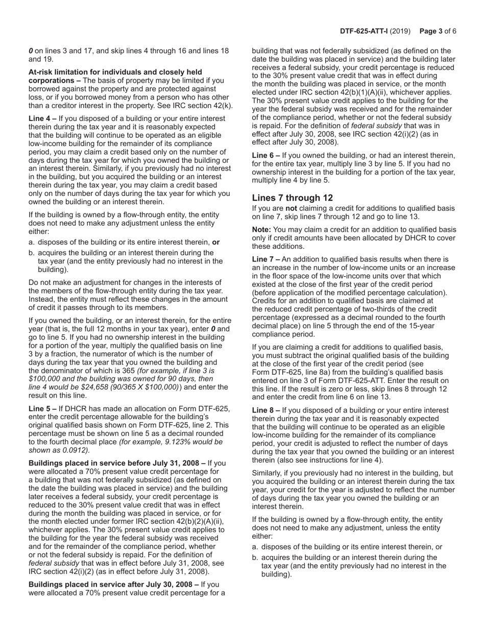Instructions for Form DTF-625-ATT Low-Income Housing Credit Annual Statement - New York, Page 3