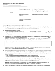 Document preview: Notice of Nonpayment Petition - New York City (French)