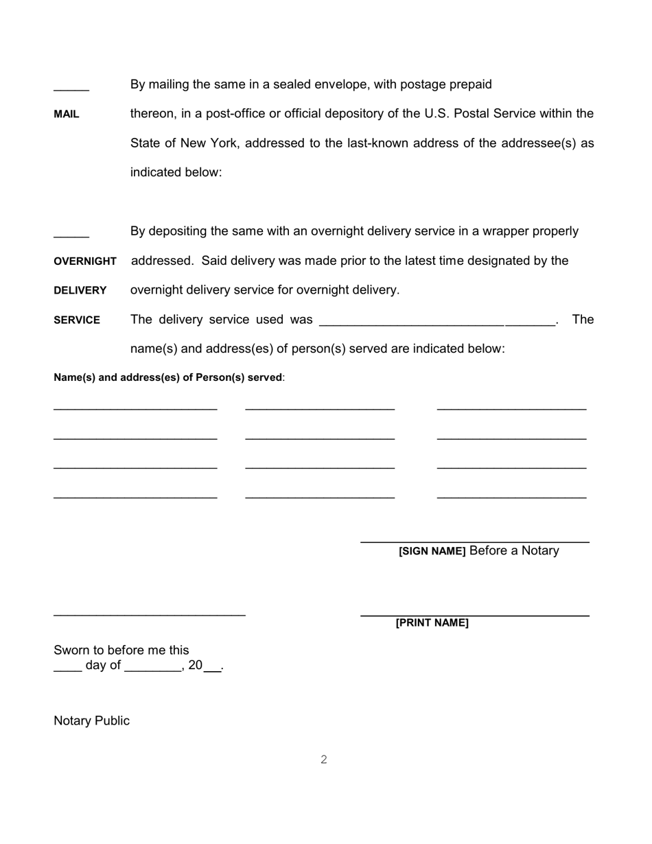 Affidavit in Service - Queens County, New York, Page 2