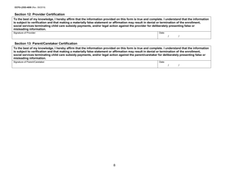 Form OCFS-LDSS-4699 Enrollment Form for Provider of Legally Exempt in-Home Child Care and Legally Exempt Family Child Car - New York, Page 8