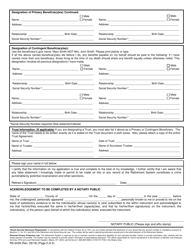 Form RS6439 Pensioner's Designation of Beneficiaries - New York, Page 2
