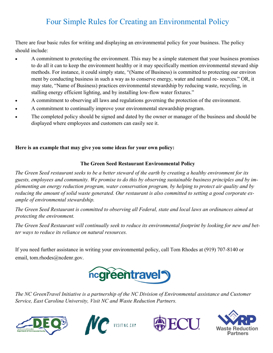 Nc Greentravel Restaurant Application - North Carolina, Page 8