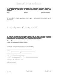 Form GCC-102A Discrimination Complaint Form - North Carolina, Page 4