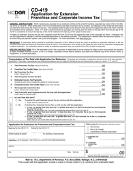 Form CD-419 Application for Extension Franchise and Corporate Income Tax - North Carolina, Page 2