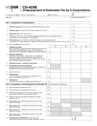 Form CD-429B Underpayment of Estimated Tax by C-Corporations - North Carolina, Page 2