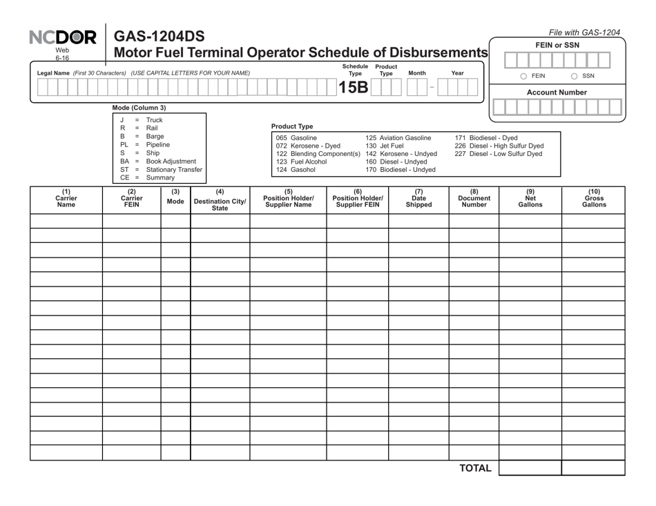 Form GAS1204DS Fill Out, Sign Online and Download Printable PDF