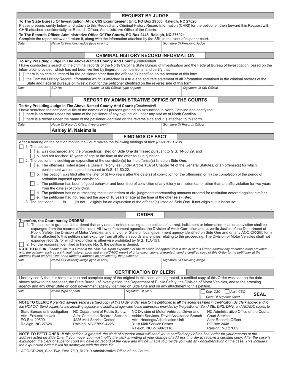 Form AOC-CR-269 - Fill Out, Sign Online and Download Fillable PDF ...