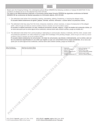Form AOC-CR-631 Conditions of Release for Person Charged With Sex Offense or Crime of Violence Against Child Victim - North Carolina (English/Spanish), Page 2