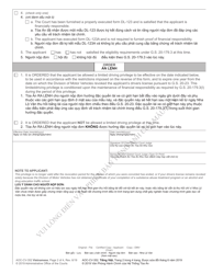 Form AOC-CV-352 Limited Driving Privilege Impaired Driving (Out-of-State or Federal Convictions) - North Carolina (English/Vietnamese), Page 2