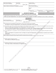 Form AOC-CVM-100 Magistrate Summons - North Carolina (English/Spanish), Page 2