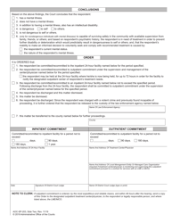 Form AOC-SP-203 Involuntary Commitment Order - Mental Illness - North Carolina, Page 2