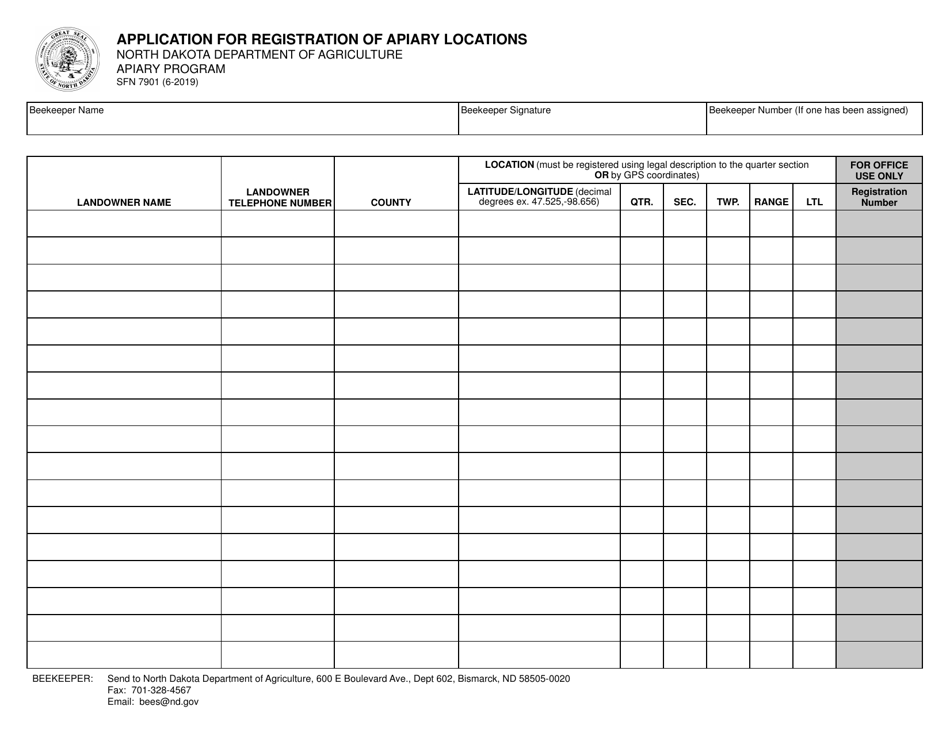 Form SFN7901 Download Fillable PDF or Fill Online Application for ...