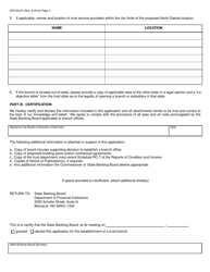 Form SFN50470 Application to Establish a State-Chartered Bank Trust Branch - North Dakota, Page 3