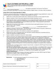 Document preview: Form SFN52267 Policy Statement for Free Meals - Camps - North Dakota
