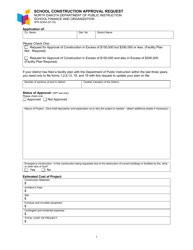 Document preview: Form SFN52304 School Construction Approval Request - North Dakota