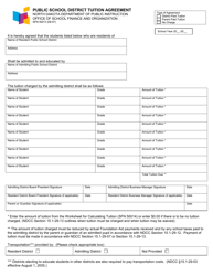 Document preview: Form SFN50013 Public School District Tuition Agreement - North Dakota