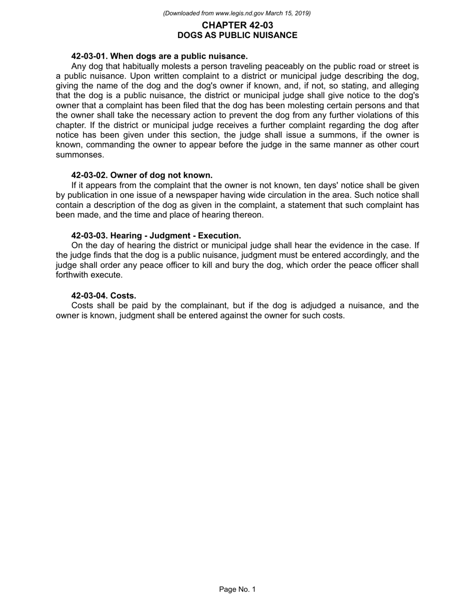 Dog as Public Nuisance Complaint - North Dakota, Page 4