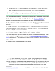 Answering a Debt Collection Summons and Complaint - Checklist - North Dakota, Page 10